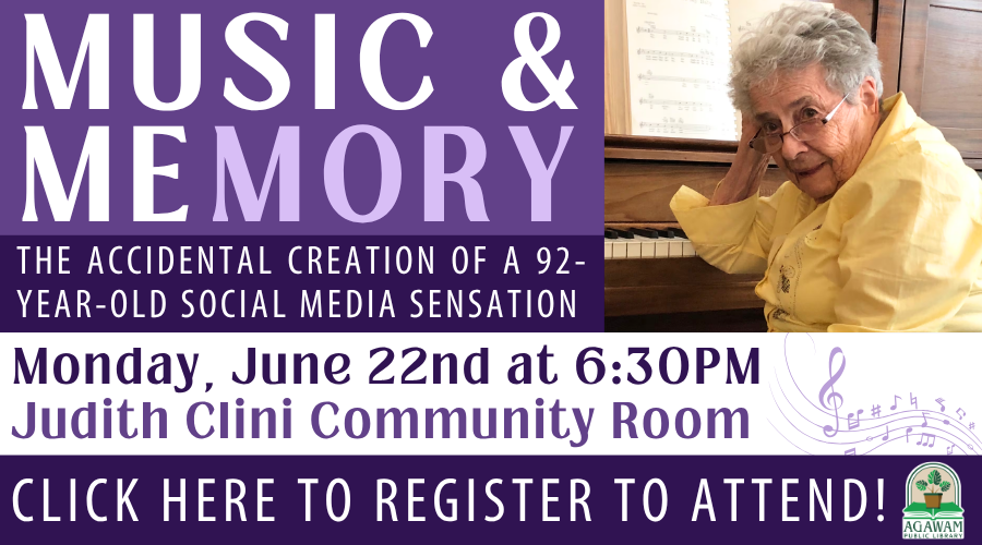 Click here to register to attend Music and Memory: The Accidental Creation of a 92-year-old Social Media Sensation, happening on Monday, June 22nd at 6:30PM!