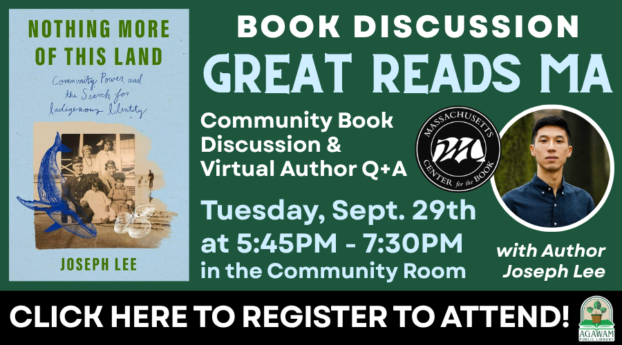 Click here to register to attend our Community Book Discussion and Virtual Author Q+A with Joseph Lee hapening on Tuesday, September 29th from 5:45PM to 7:30PM!